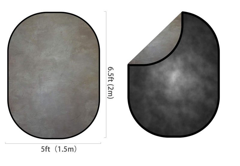 Kate Collapsible Backdrop Grey&Black Pop Up Backdrop Portable Headshot Backdrops, 5x6.5ft - Image 4